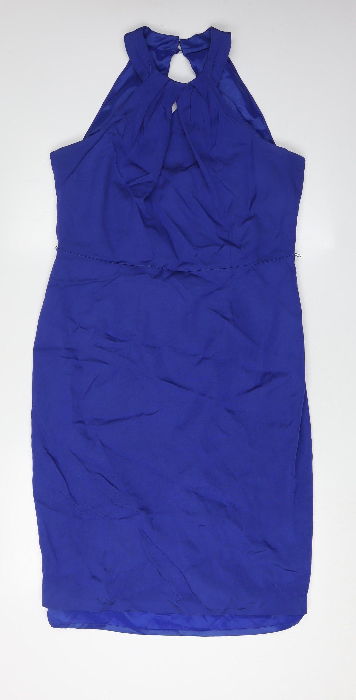 Coast Women's Blue Bodycon Halter Midi Dress, Size 18