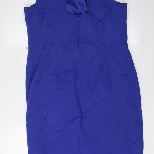 Coast Women's Blue Bodycon Halter Midi Dress, Size 18