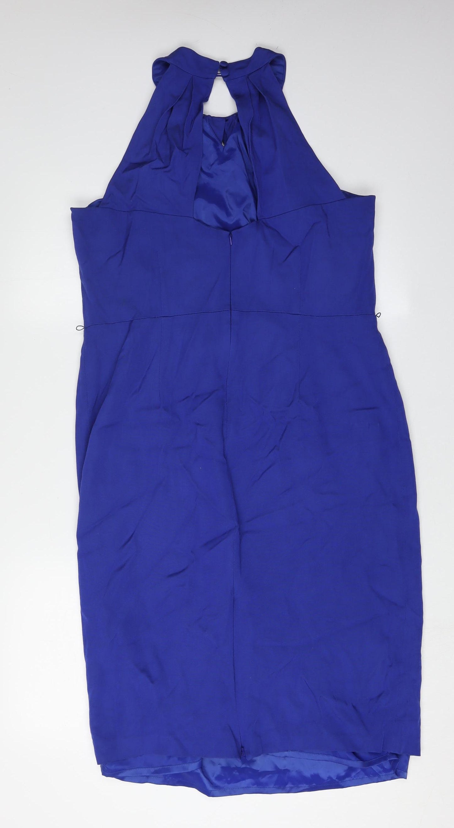 Coast Women's Blue Bodycon Halter Midi Dress, Size 18