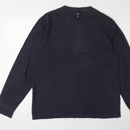 GAP Men's Black Long Sleeve Crew Neck T-Shirt - L