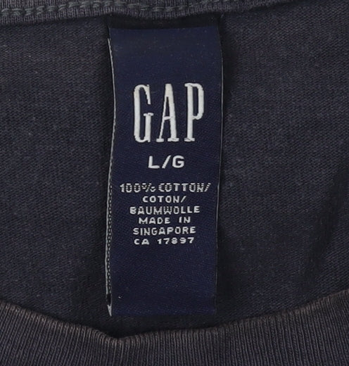 GAP Men's Black Long Sleeve Crew Neck T-Shirt - L