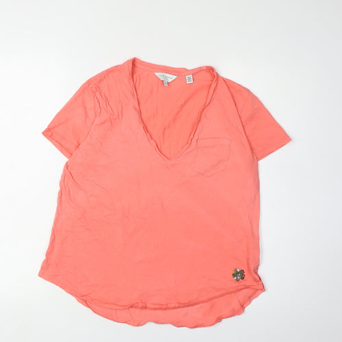 Ted Baker Women's Pink V-Neck T-Shirt, Size 8