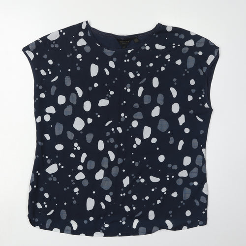 Ted Baker Women's Blue Geometric Blouse Size 12
