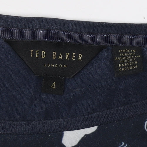Ted Baker Women's Blue Geometric Blouse Size 12