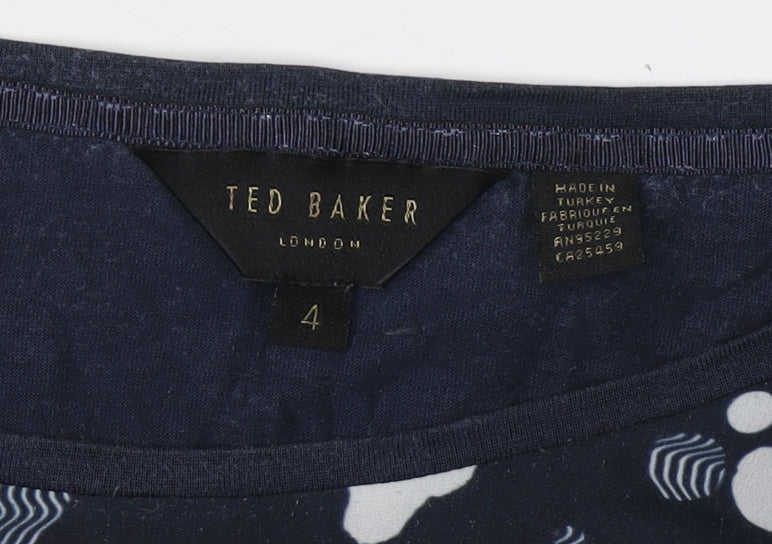 Ted Baker Women's Blue Geometric Blouse Size 12