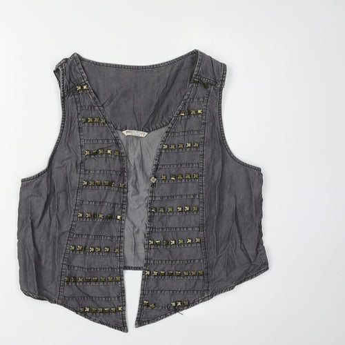 Marks and Spencer Grey Sleeveless Studded Blouse 16