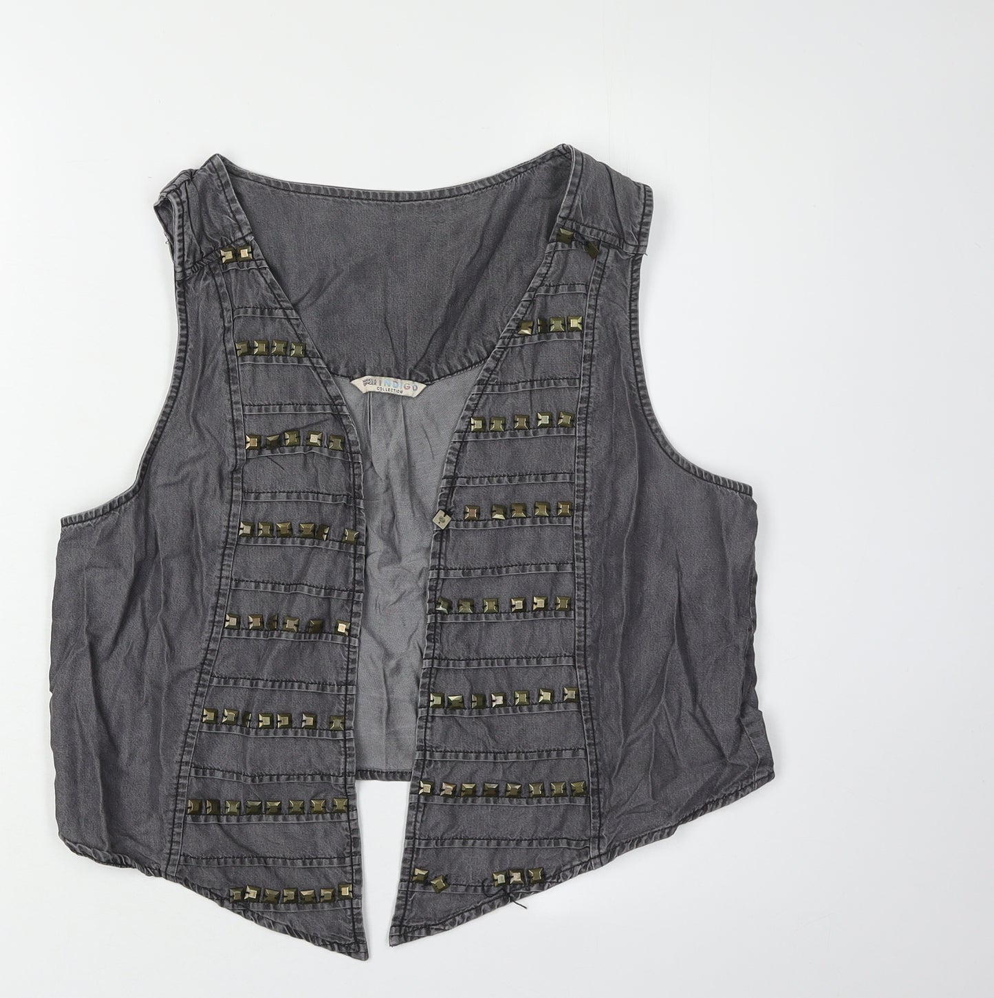 Marks and Spencer Grey Sleeveless Studded Blouse 16