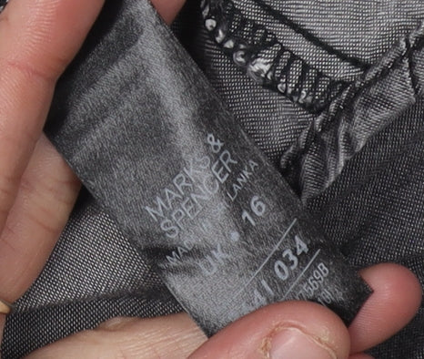 Marks and Spencer Grey Sleeveless Studded Blouse 16