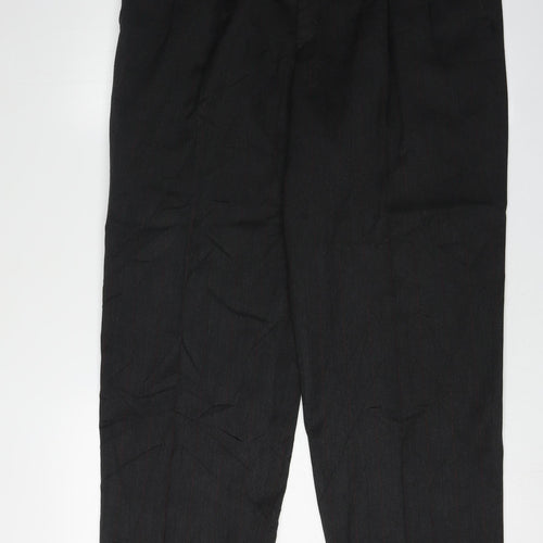 Burtons Men's Black Pleated Trousers 36 in