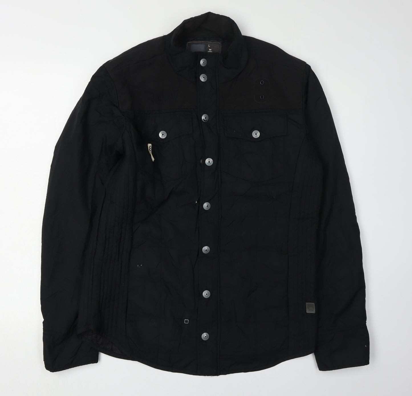 G-Star Men's Black Basic Jacket, L, Stand-Up Collar