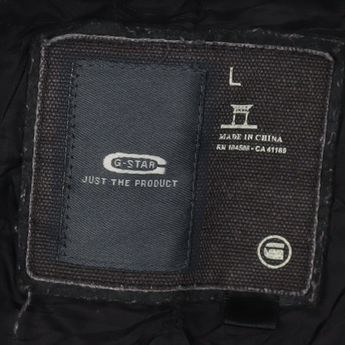 G-Star Men's Black Basic Jacket, L, Stand-Up Collar