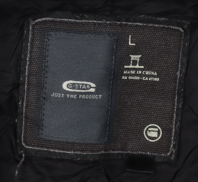 G-Star Men's Black Basic Jacket, L, Stand-Up Collar