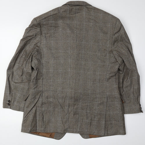 Lester Bowden Men's Brown Check Blazer Size 46S