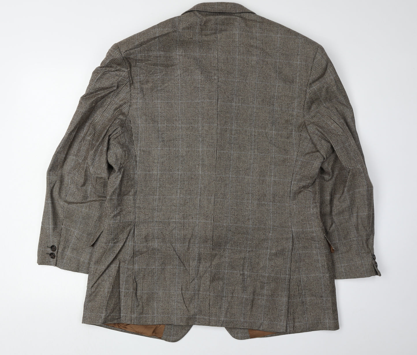 Lester Bowden Men's Brown Check Blazer Size 46S