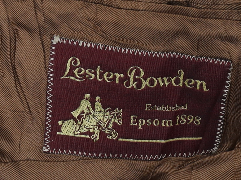 Lester Bowden Men's Brown Check Blazer Size 46S