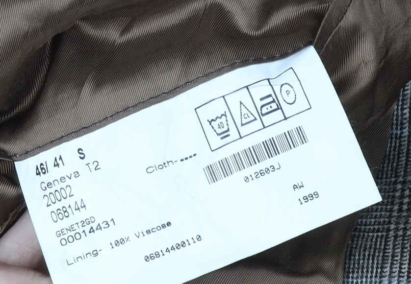 Lester Bowden Men's Brown Check Blazer Size 46S