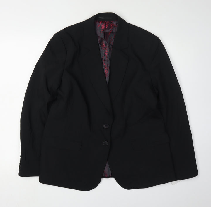 ClubClass Women's Black Suit Jacket, Size 16, Classic Fit