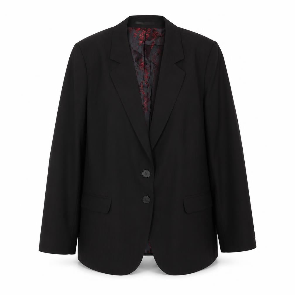 Front view of ClubClass Women's Black Suit Jacket, size 16, Classic Fit