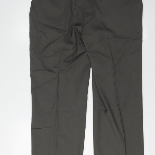 Pinstripe Men's Green Trousers, Size 34, Formal Wear