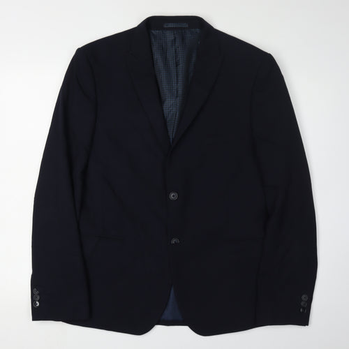 M&S Men's Blue Slim Fit Blazer, Size 42R, Formal Style