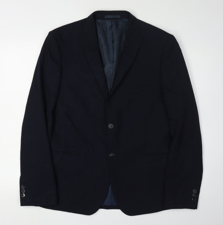 M&S Men's Blue Slim Fit Blazer, Size 42R, Formal Style