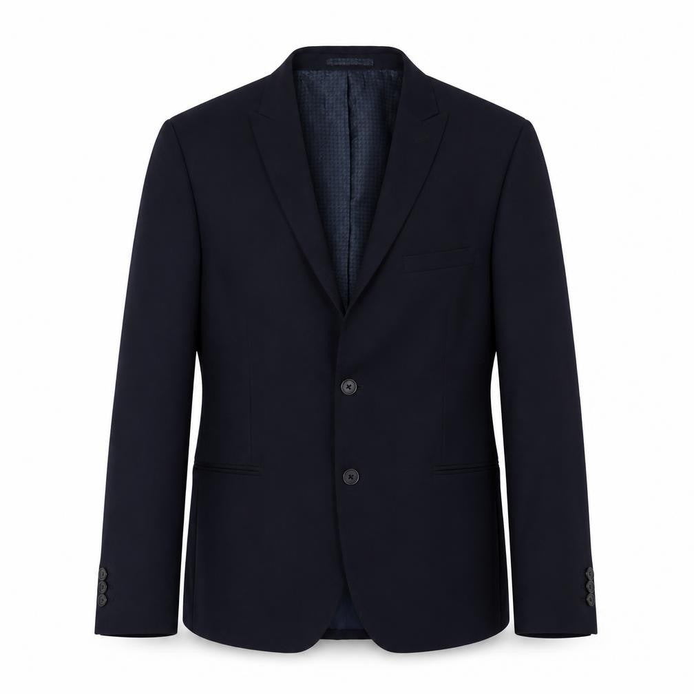 Front view of Marks & Spencer Men's Blue Slim Fit Blazer, size 42R, Formal Style