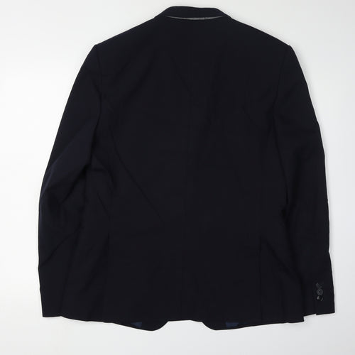 M&S Men's Blue Slim Fit Blazer, Size 42R, Formal Style