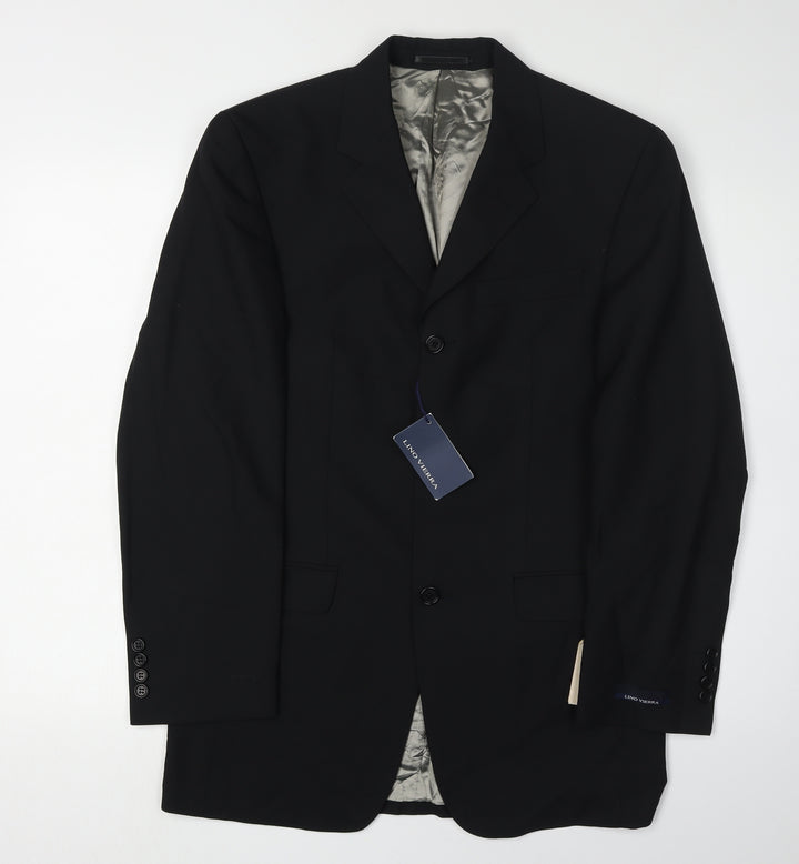 Lino Vierra Men's Black Blazer 34R Single-Breasted