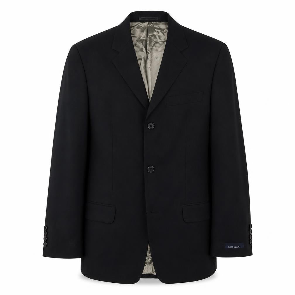 Front view of Lino Vierra Men's Black Blazer 34R Single-Breasted