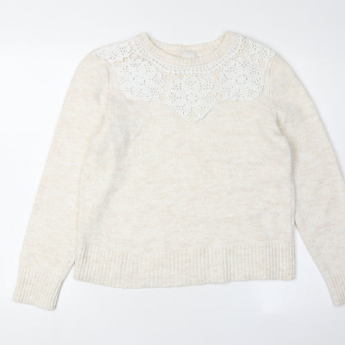River Island Women's Beige Pullover Jumper Size 12
