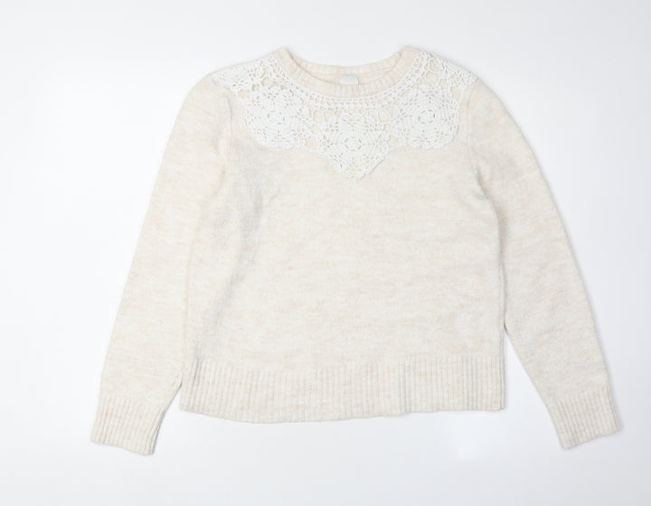 River Island Women's Beige Pullover Jumper Size 12