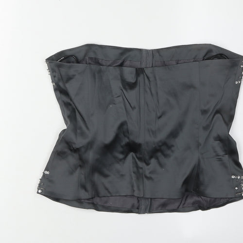 Warehouse Black Strapless Corset Camisole, Size 16, Party Top