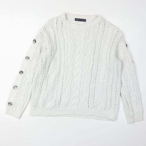 Marks and Spencer Women's White Cable-Knit Jumper