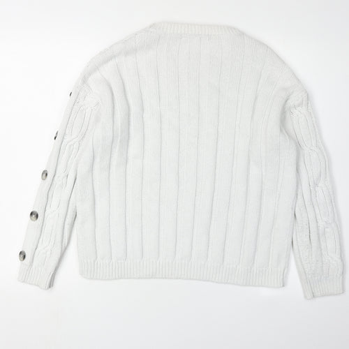 Marks and Spencer Women's White Cable-Knit Jumper