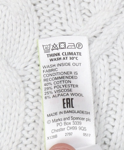 Marks and Spencer Women's White Cable-Knit Jumper