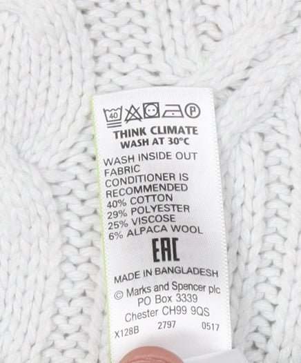 Marks and Spencer Women's White Cable-Knit Jumper