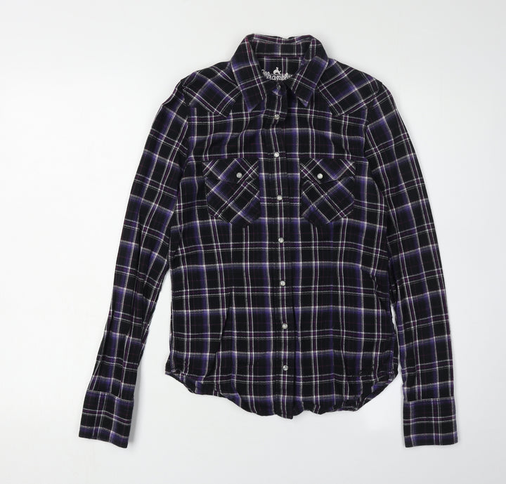 Wrangler Women's Multicoloured Plaid Button-Up Flannel Shirt XS
