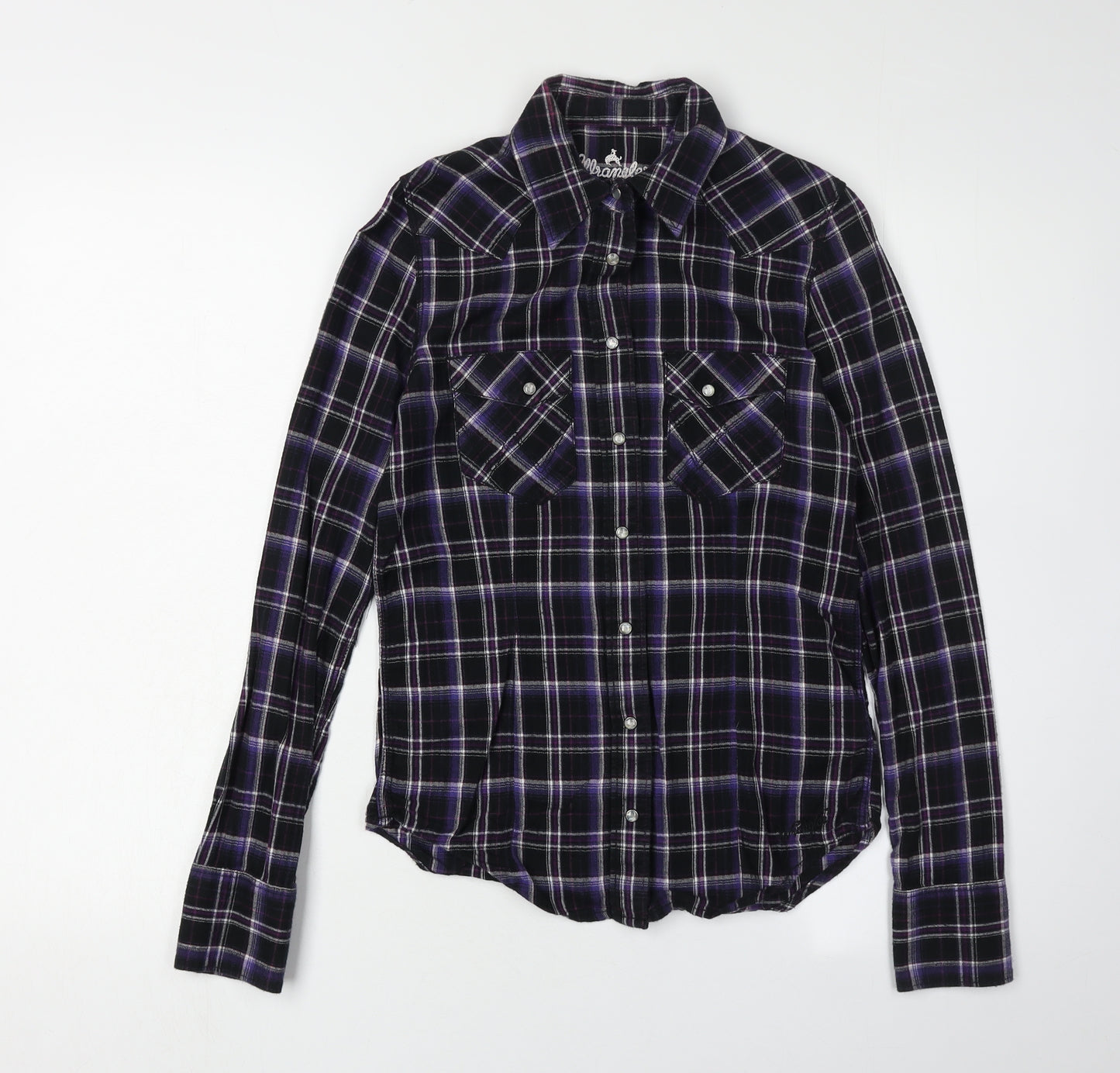 Wrangler Women's Multicoloured Plaid Button-Up Flannel Shirt XS