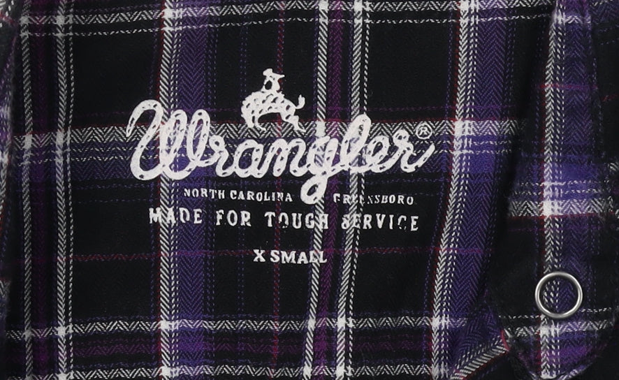 Wrangler Women's Multicoloured Plaid Button-Up Flannel Shirt XS