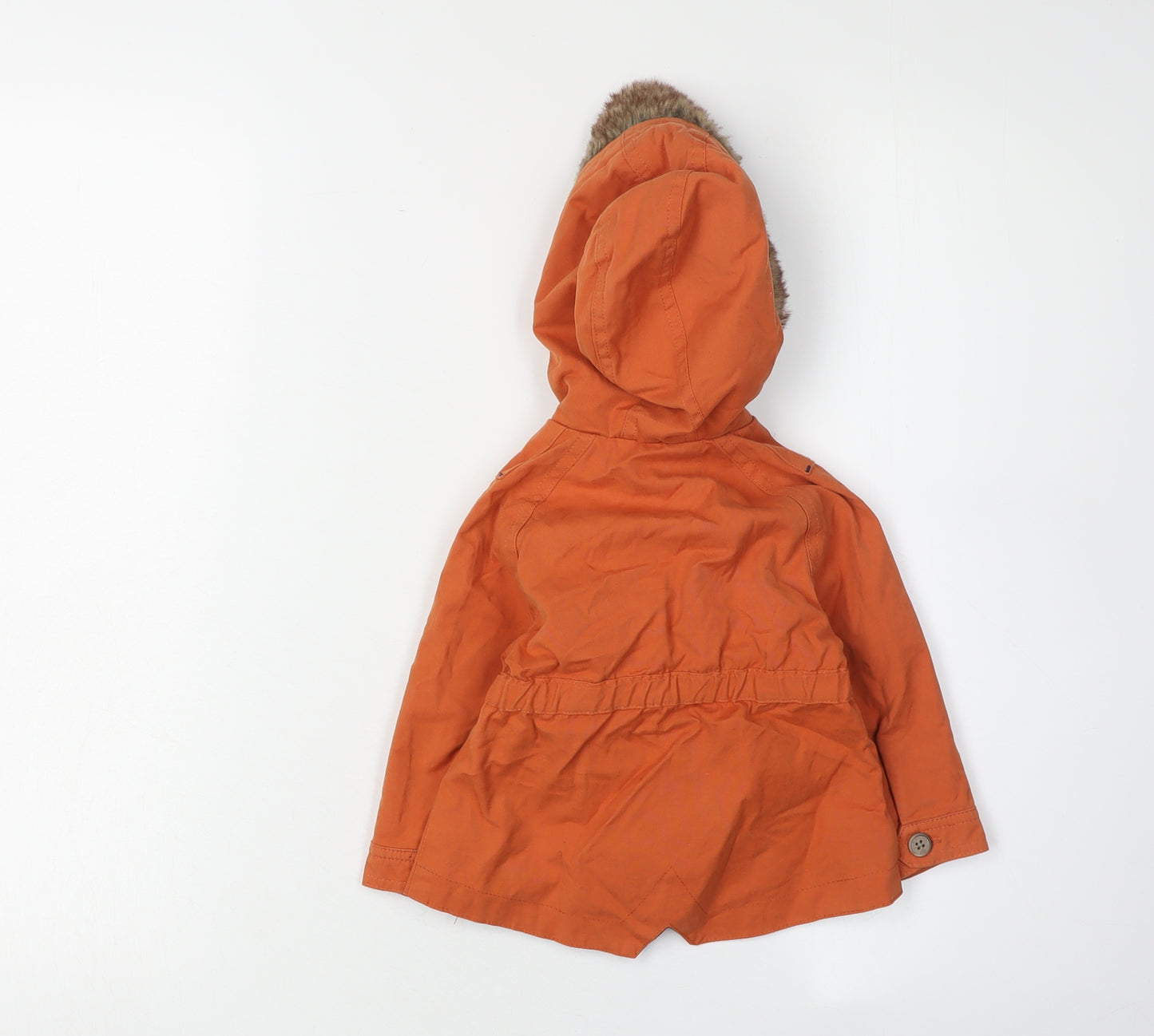 Mamas & Papas Orange Parka Coat, 12 Months, Unisex