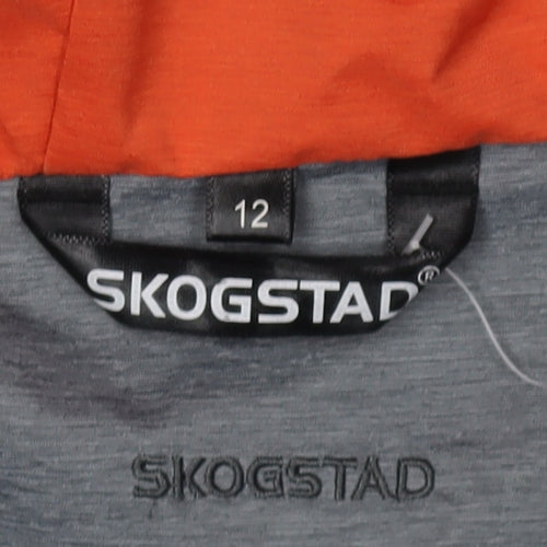Skogstad Boys Parka Jacket, Orange/Grey, 12 Years