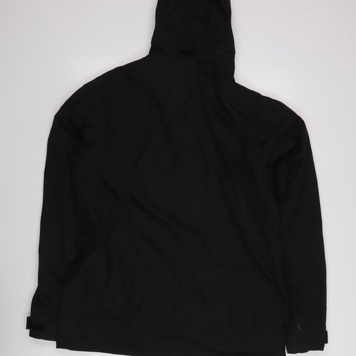 Quechua Men's Black Hooded Rain Coat Jacket L