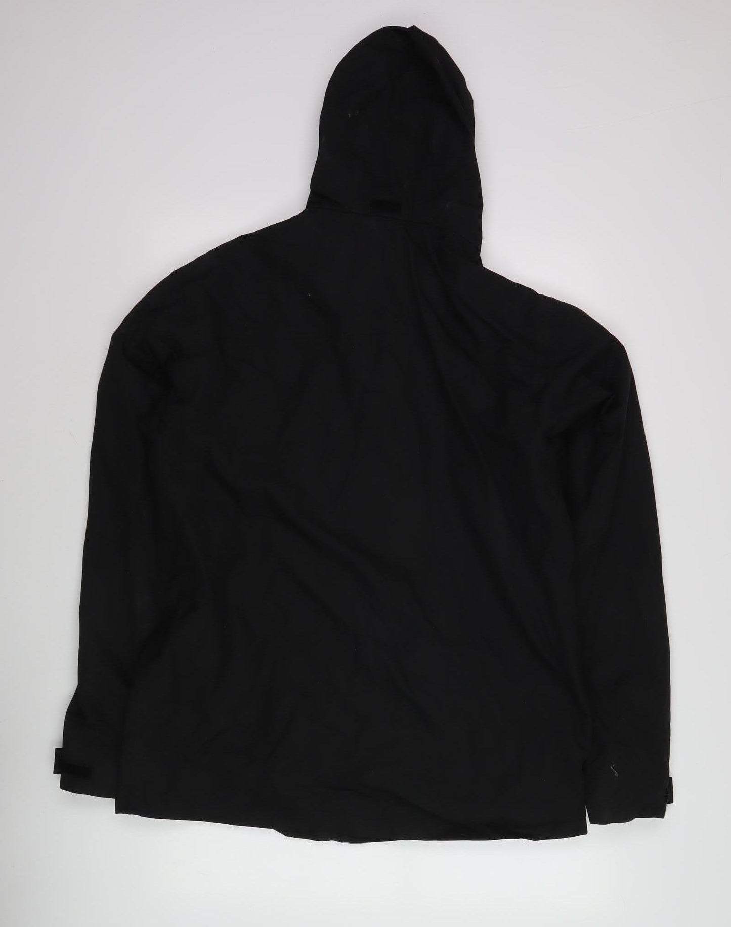 Quechua Men's Black Hooded Rain Coat Jacket L