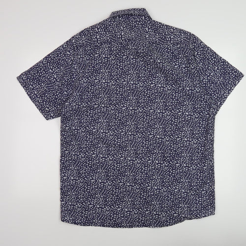 Charles Norton Men's Blue Geometric Shirt XL