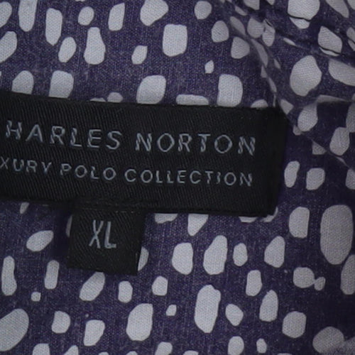 Charles Norton Men's Blue Geometric Shirt XL