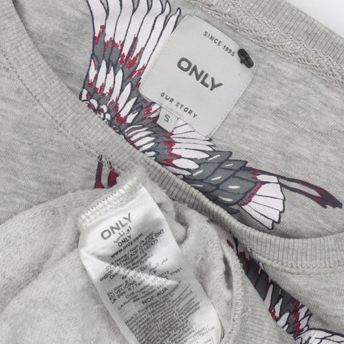 ONLY Women's Grey Animal Print Pullover Sweatshirt - S