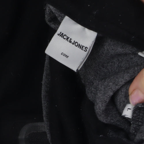 Jack & Jones Men's Black Full Zip Hoodie