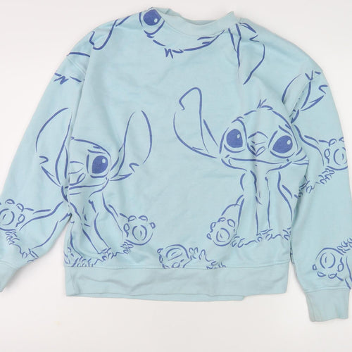 Disney Women's Blue Stitch Sweatshirt Size 10