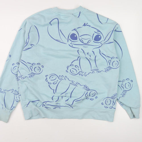 Disney Women's Blue Stitch Sweatshirt Size 10