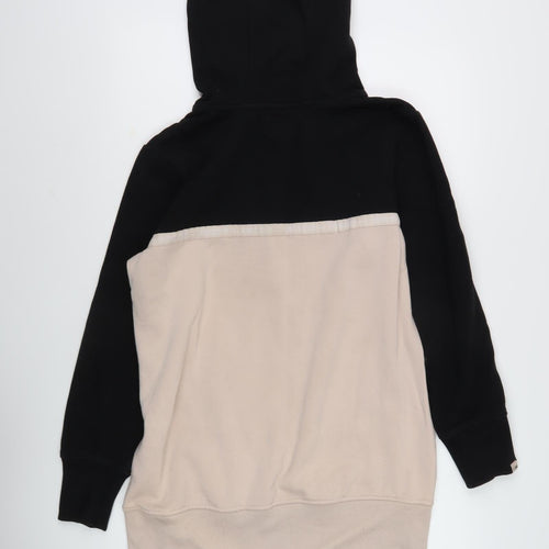 Henleys Unisex Black Beige Pullover Hoodie Size 16